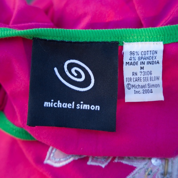 Vintage Y2K Michael Simon Beaded Snowflake Pink & Red Holiday Long Sleeve Shirt - Picture 15 of 16